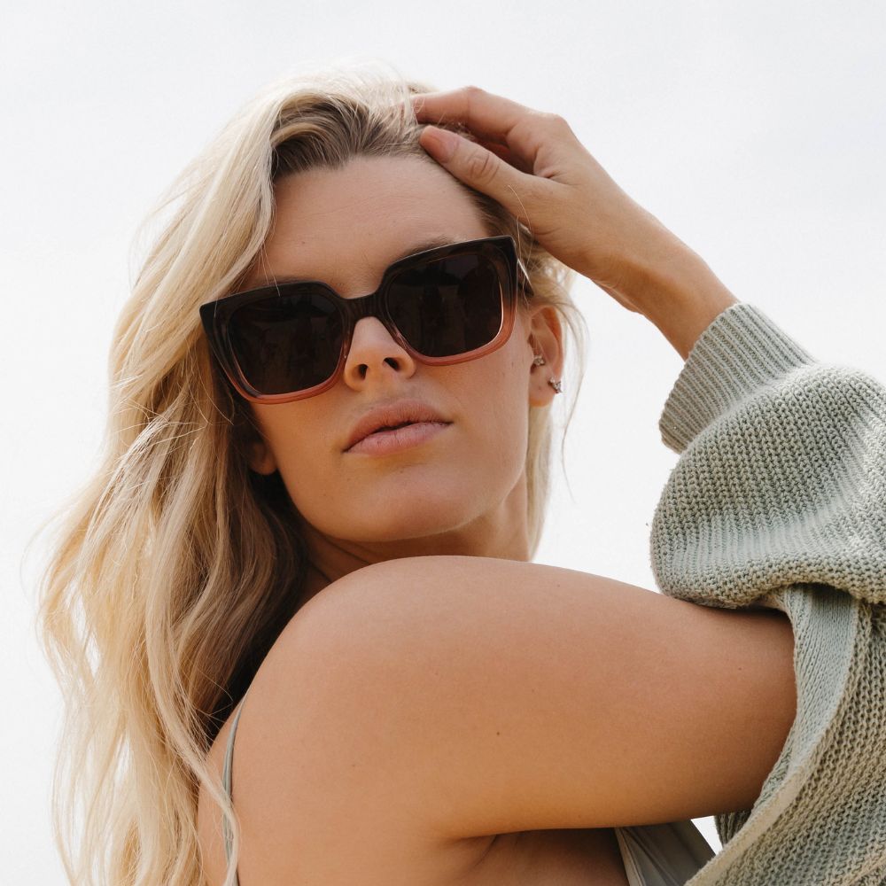 SOEK Sunglasses - Harper Ombre Brown 100% Plant Based