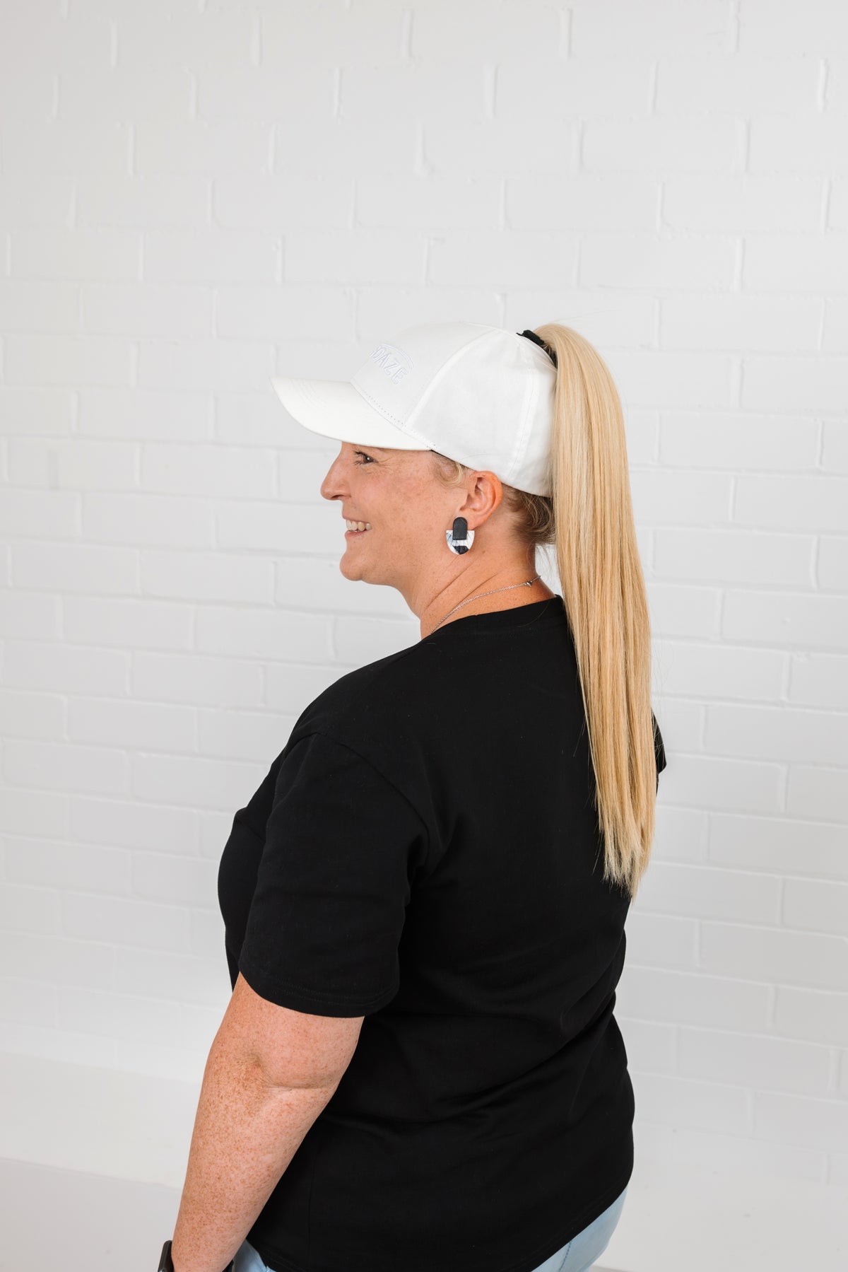 Hylani by Thirsdaze Ponytail hat cap White