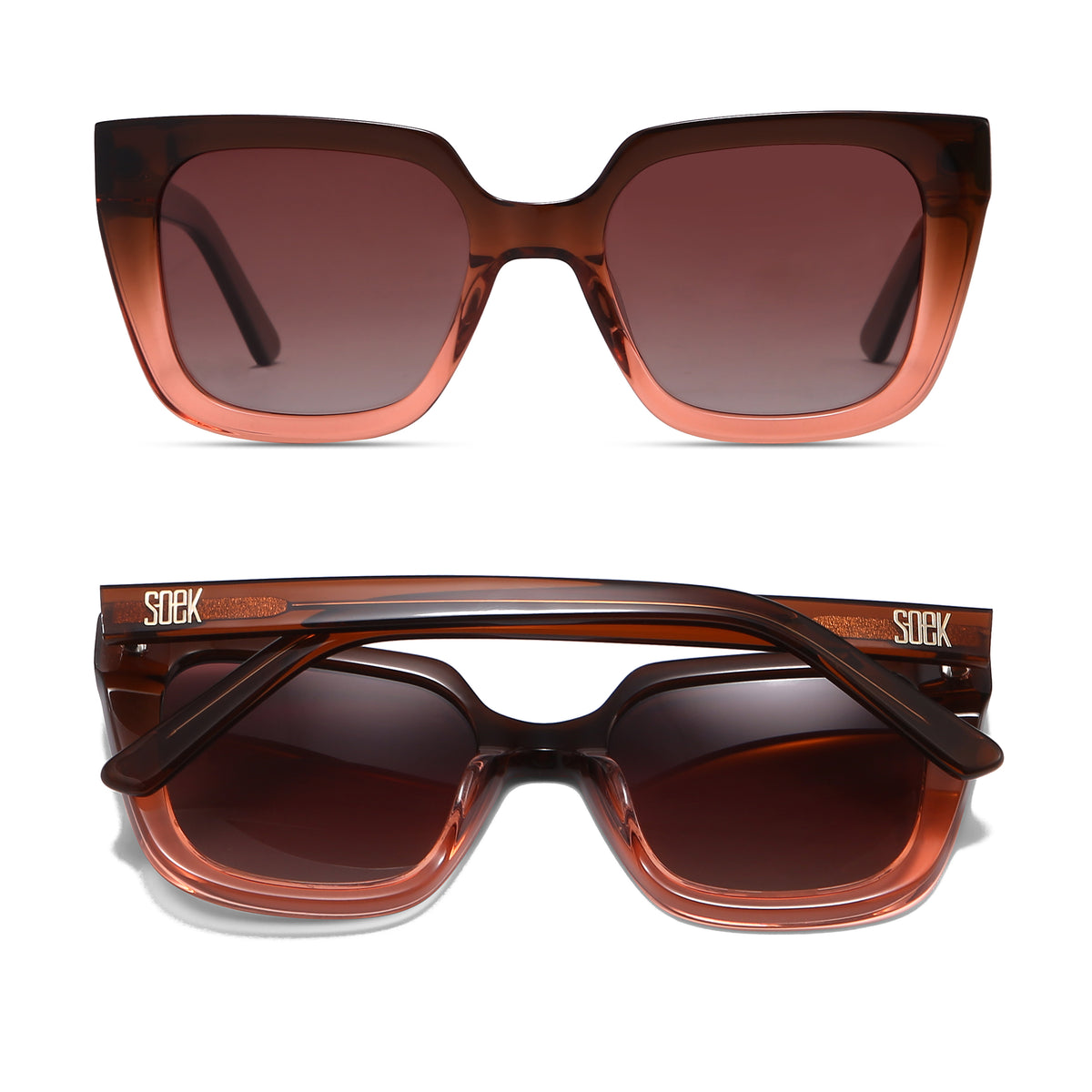 SOEK Sunglasses - Harper Ombre Brown 100% Plant Based