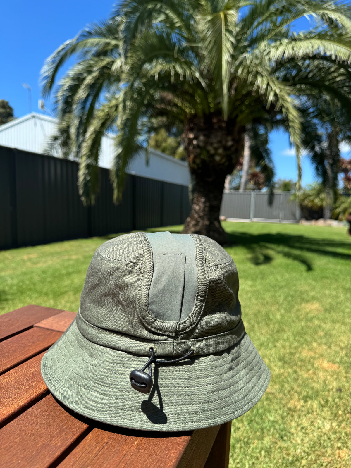 Hylani by Thirsdaze Ponytail bucket hat Army Green